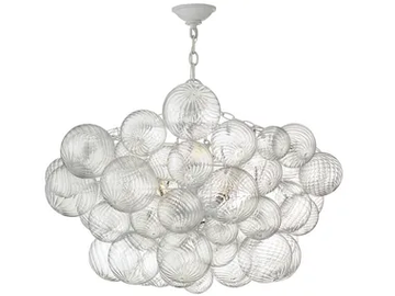 TALIA - Large Chandelier in Plaster White and Clear Glass by Visual Comfort Europe - view 2